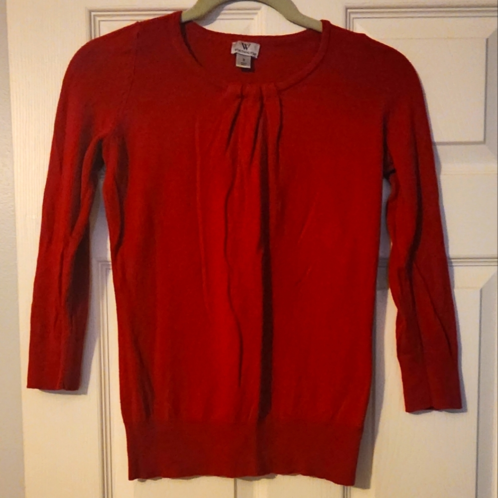 Worthington Sweater Red Crew Neck